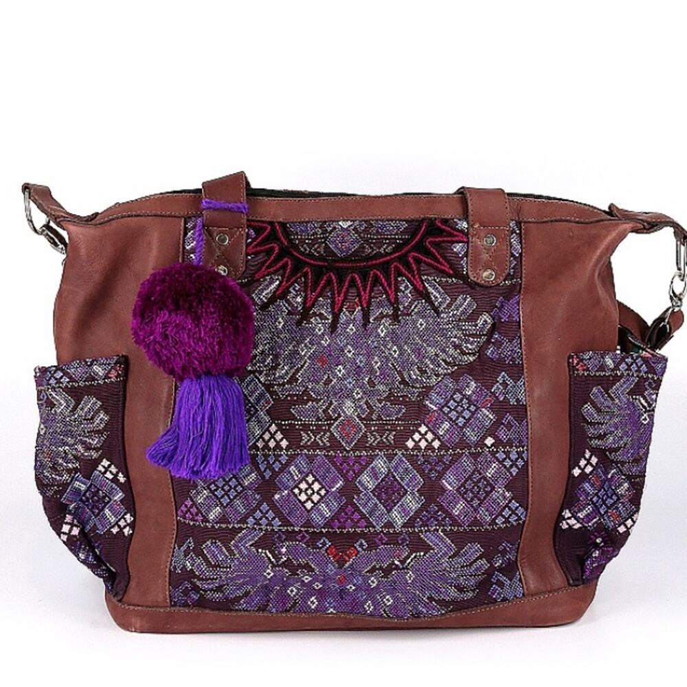 Hiptipico Leather textile convertible bag